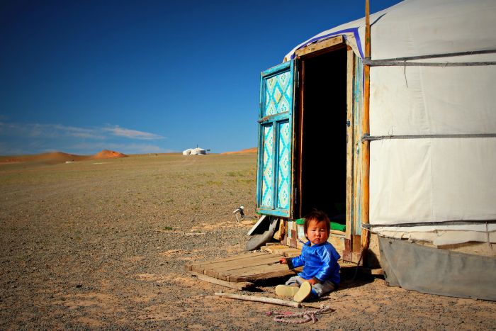Mongolei Reise Kind